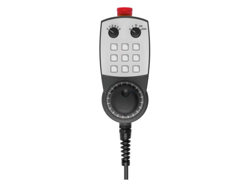 EUCHNER Hand-held pendant station HBM, EMERGENCY STOP device, membrane pushbuttons, selector switch, enabling switch, handwheel, HBM-120
