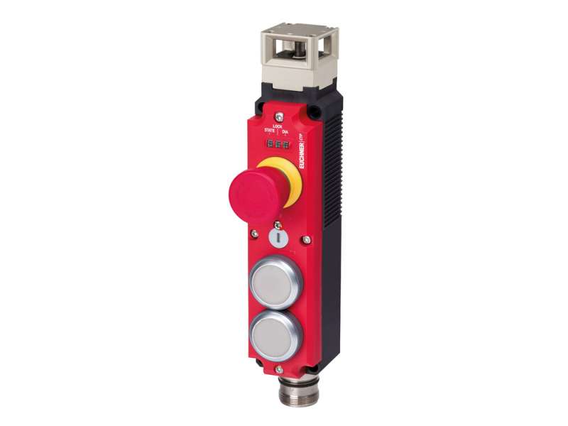 EUCHNER Transponder-coded safety switch CTP-AR, M23, emergency stop, 2 push buttons ; 137165