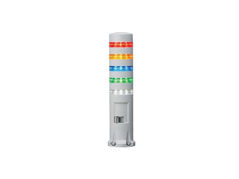 IDEC LED Tower Direct Mount 5 Tier - red yellow blue green white, Steady/Flashing/Alarm; LD6A-5DZQW-RYSGW