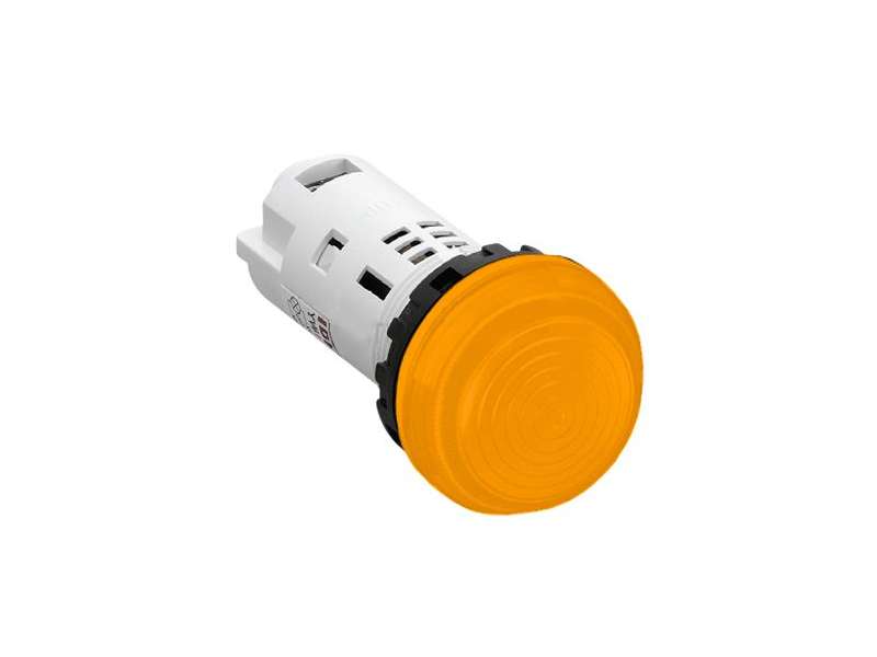 IDEC Pilot light / YW series, Ø30mm dome pilot light /extended button, Plastic bezel , Unibody Amber 230/240V AC/DC; YW1P-2UQM3A