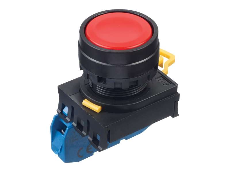IDEC Pushbutton - non illuminated / YW series, Ø30mm button, Momentary, Plastic bezel , 1NO, 0NC Red; YW1B-M1E10R