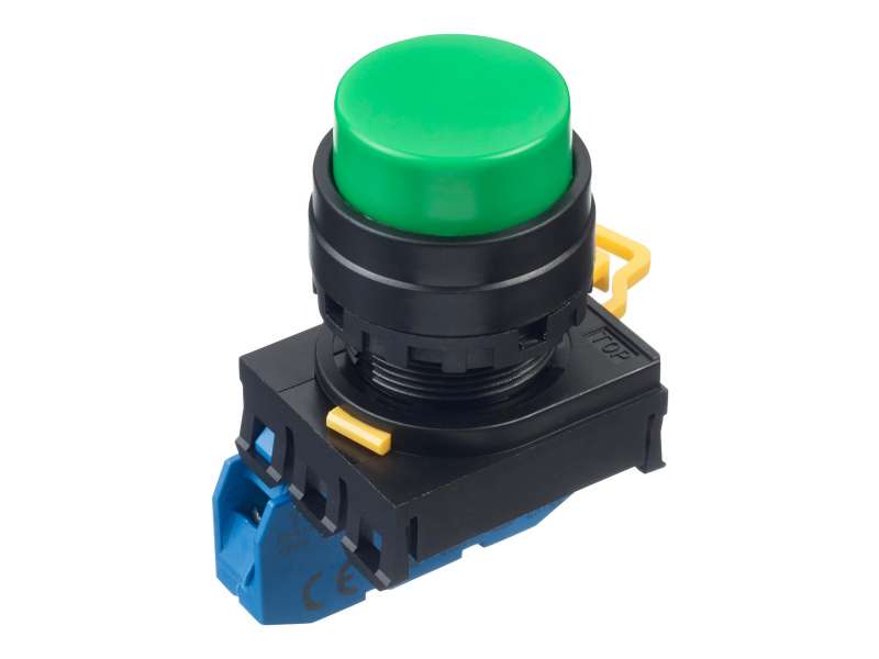 IDEC Pushbutton - non illuminated / YW series, Ø30mm dome pilot light /extended button, Momentary, Plastic bezel , 1NO, 0NC Green; YW