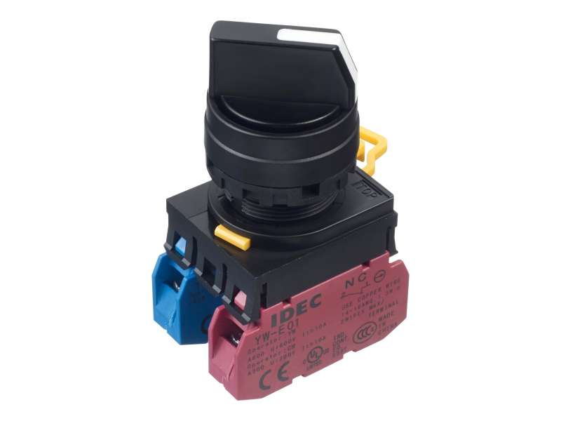IDEC Selector switches - non illuminated / YW series, 2 positions maintained, Plastic bezel , 1NO, 1NC; YW1S-2E11