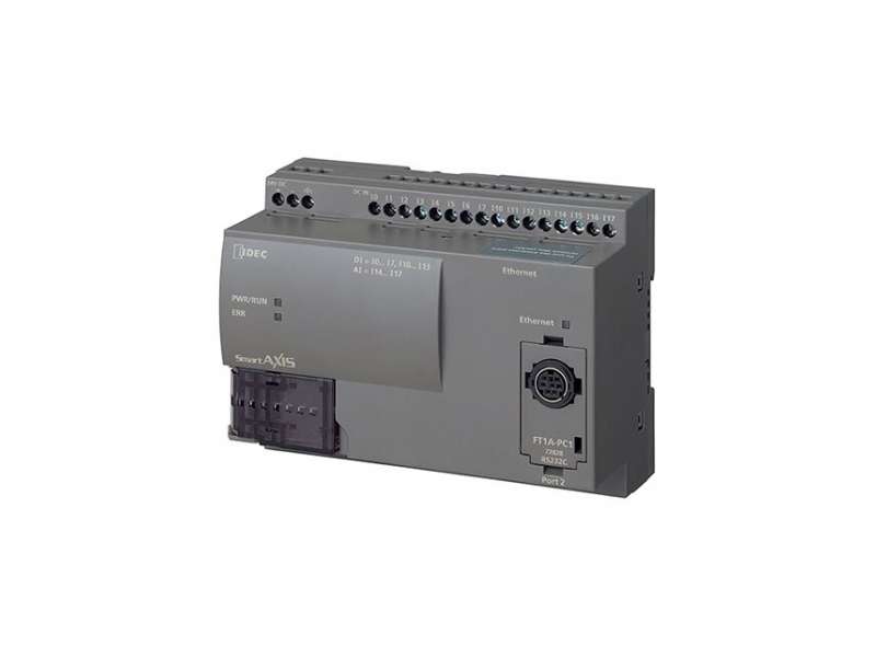 IDEC SmartAXIS Lite 24I/O CPU DC power, 12DI+4AI+8RO, USB miniB, Ethernet; FT1A-B24RA