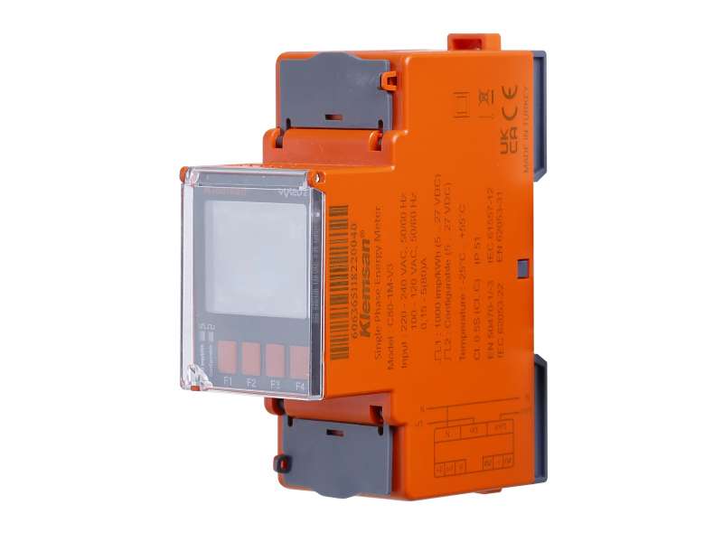 Klemsan 1Ø MID Energy Meter C80-1M-V3, 1P2W, 80A direct, Real Time Clock; 606365