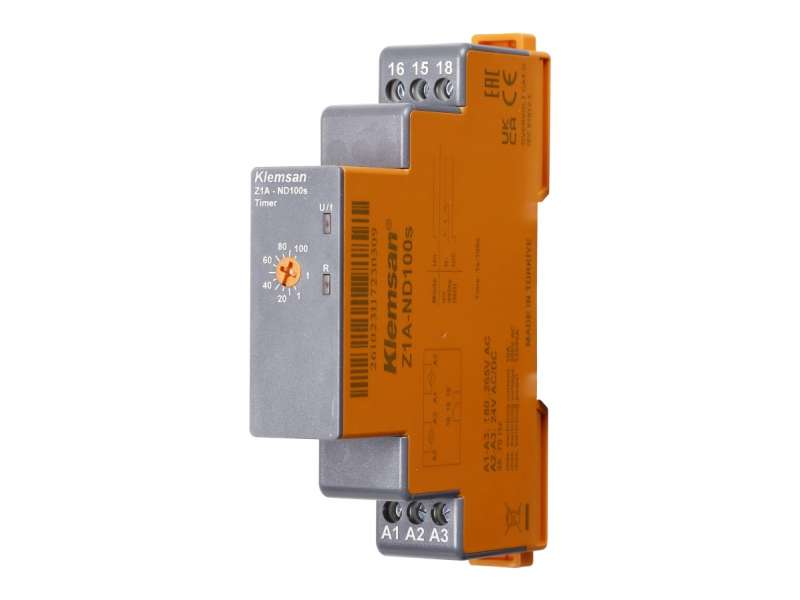 Klemsan Timer Relay Z1A-ND100s, On delay timer-100 sec, 1 CO; 261023