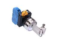 IDEC Key selector / YW series, 2 positions maintained, Metal bezel, Key removable in all positions, 1NO, 0NC; YW4K-2AE10