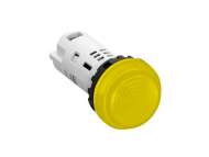 IDEC Pilot light / YW series, Ø30mm dome pilot light /extended button, Plastic bezel , Unibody Yellow 24V AC/DC; YW1P-2UQ4Y