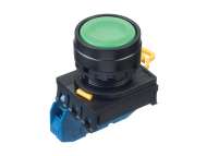 IDEC Pushbutton - non illuminated / YW series, Ø30mm button, Momentary, Plastic bezel , 1NO, 0NC Green; YW1B-M1E10G