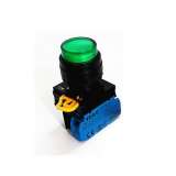 IDEC Pushbutton - illuminated / YW series, Ø30mm dome pilot light /extended button, Momentary, Plastic bezel , 1NO, 0NC Green 24V AC/ - slika 2
